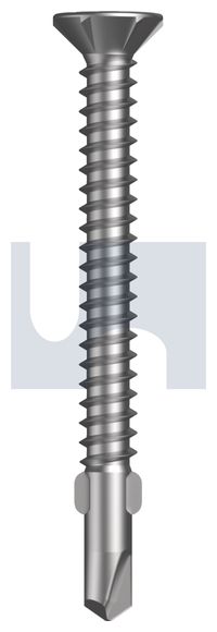 HOBSON WING SDS C/SUNK HD BI-METAL 304SS HEC SQ DR #10-16X50MM